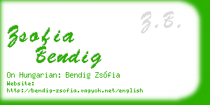 zsofia bendig business card