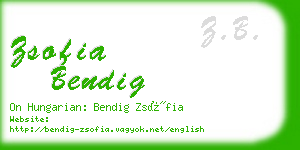 zsofia bendig business card